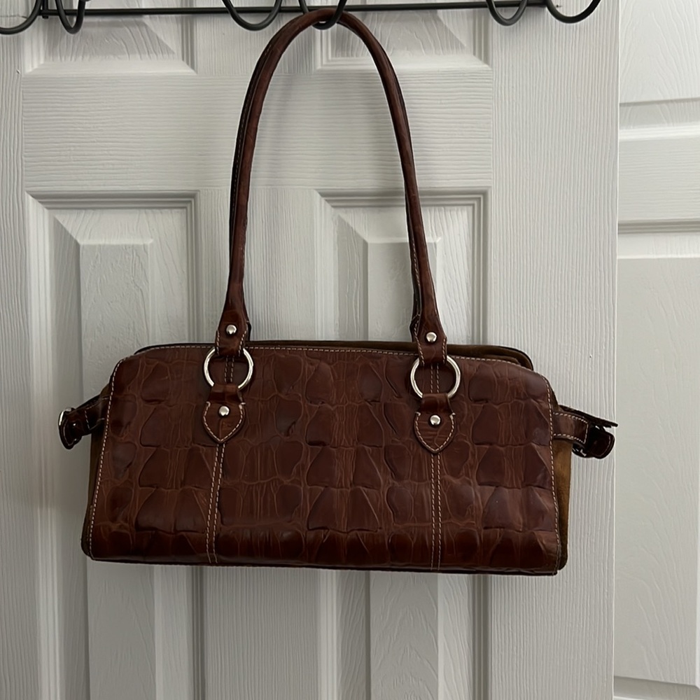 Barbara Leather Vintage  Croc Handbag! - Picture 2 of 10